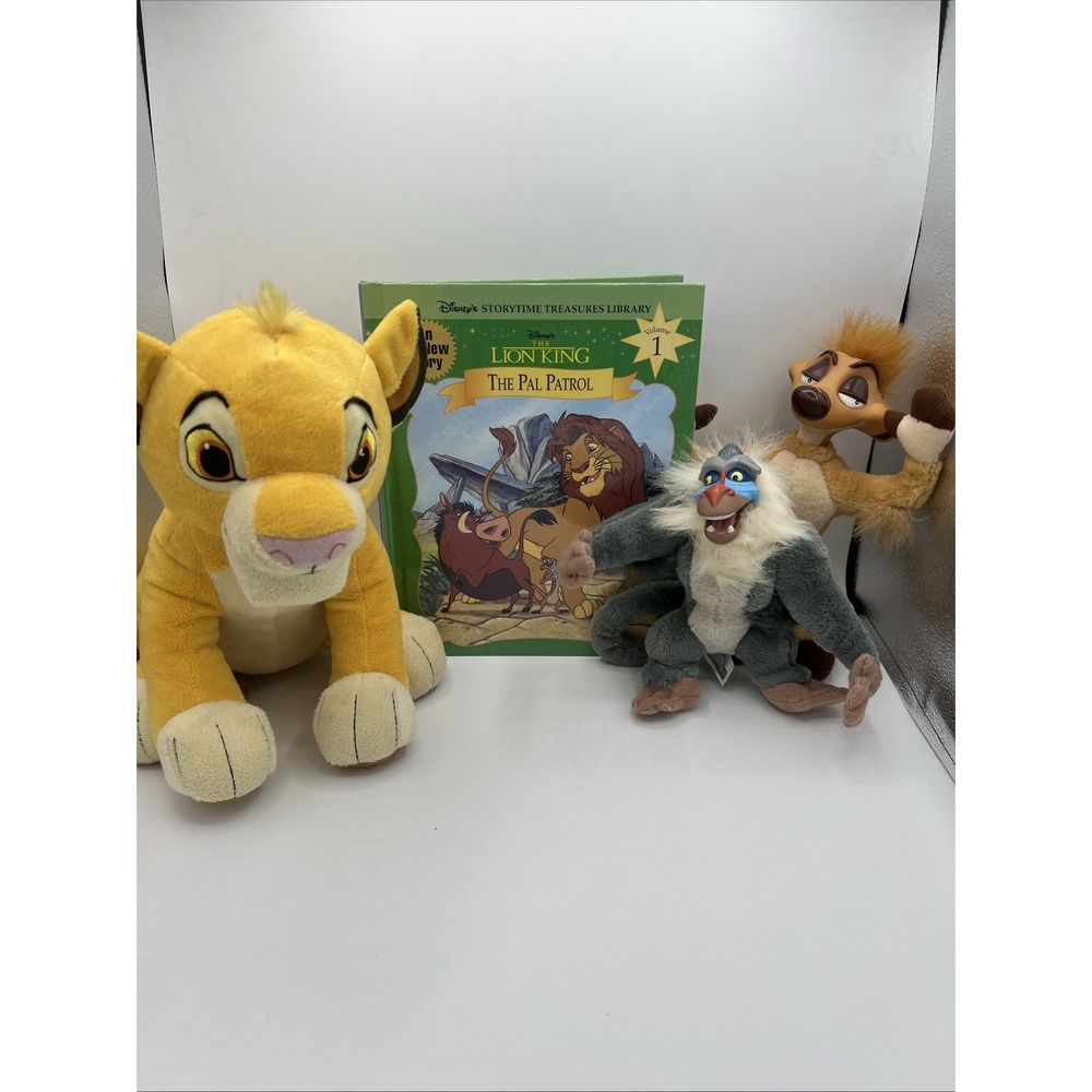 Disney The Lion King VTG 1994 Mattel PlusH, Kohl's Simba + Book Bundle